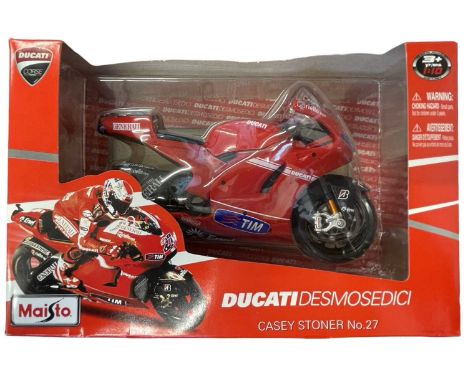 A boxed Maisto 1:12 scale model Ducati Desmosedici - Casey Stoner No 27