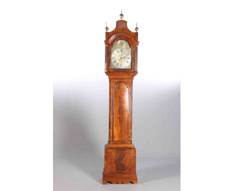 A FINE GEORGE III MAHOGANY EIGHT-DAY LONGCASE CLOCK, the 11¾-inch brass dial, signed Wm Gardener, London, with silvered chapt