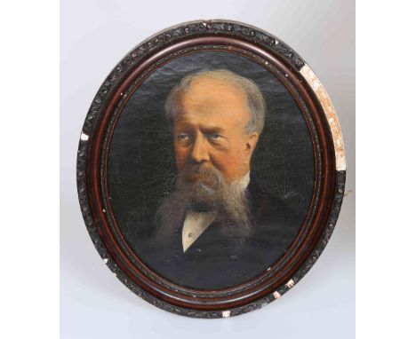 G*** KELLY, PORTRAIT OF A BEARDED GENTLEMAN, oval, signed, oil on canvas, framed. 49cm by 39cm