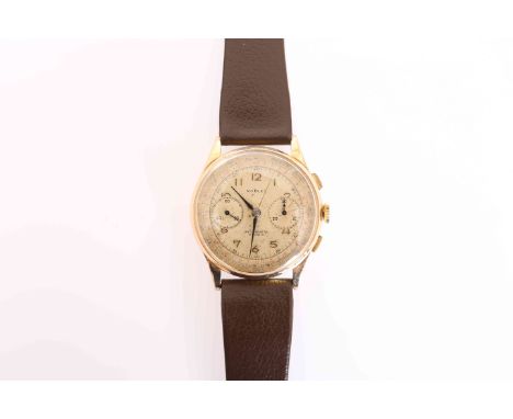 A VINTAGE NOBLEX CHRONOMETER WRIST WATCH, the circular dial with centre sweep seconds and subsidiary dials, movement Venus 50