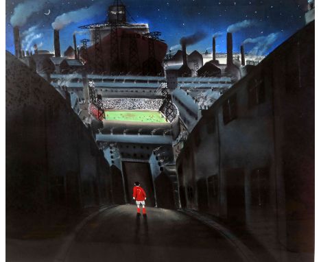 MACKENZIE THORPE, THE BOY THAT DIDN'T GET A TICKET, signed, titled and numbered 194/495, print, framed. Image 77.5cm by 90cm