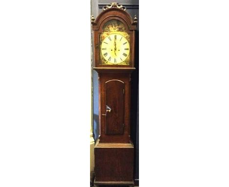 VICTORIAN MAHOGANY LONGCASE CLOCK
George Stromier, Glasow, the unsigned eight day two train movement with anchor escapement s