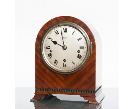 EARLY TWENTIETH CENTURY QUARTER REPEATING MAHGONAY MANTEL CLOCK
ratailed by James Weir, Glasgow, unsigned three train movemen