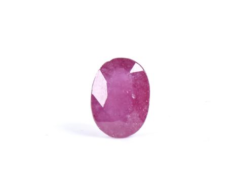 A 8.55ct unmounted oval mixed-cut ruby, dimensions: 15.20mm x 11.50mm, 7.30mm, 1.70g, with GLI ReportGood overall condition, 