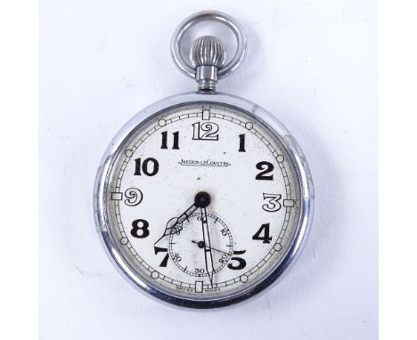 JAEGER LECOULTRE - a Second World War Period nickel-cased Military issue RAF Observer's open-face top-wind pocket watch, whit