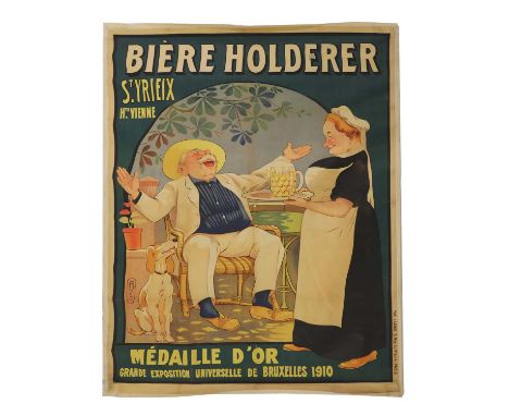 A French beer poster,1910, 'Bière Holderer, St Yrieix Hte. Vienne, Médaille d'or Grande Exposition Universelle de Bruxelles 1