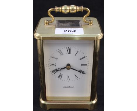 A brass carriage clock