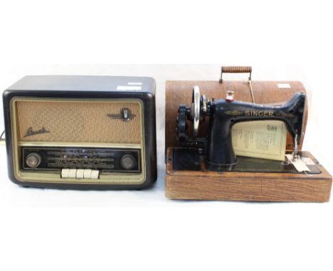 A Bush Bakelite radio (this item is sold as a collectors item only and has not been subject to an electrical safety test), a 