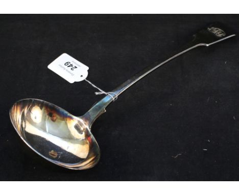 A silver ladle, London 1805, with initials