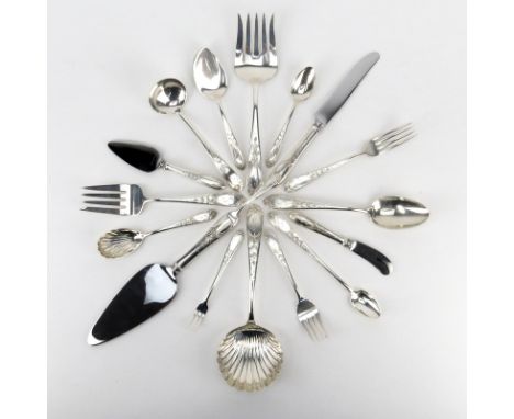 122 Piece S. Kirk and Sons Sterling Silver Flatware Service for Twelve (12) in the "Primrose" Pattern. Service Includes: 12 F