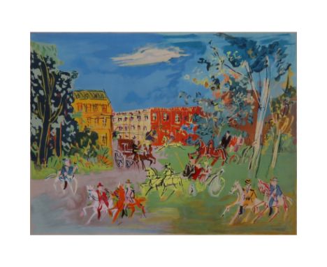 Jean Dufy, French (1888-1964) "La Bois du Boloinge" Color Lithograph Signed and Numbered 92/225 in Pencil. Some minor toning 