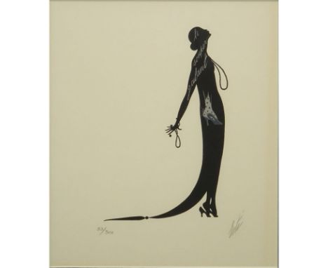 Erte Romain de Tirtoff , Russian/French (1892-1990) Lithograph "Le Souper Galant" Signed and numbered 53/300. Toning from age