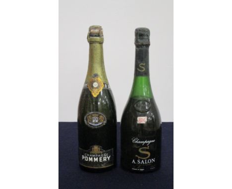 1 bt Pommery &amp; Greno 1962 Champagne foil damage, sl bs 1 bt Salon Le Mesnil Blanc de Blancs Vintage Unknown level just be