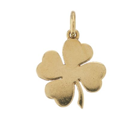 Tiffany & Co., an 18ct gold four leaf clover charm pendant, signed Tiffany & Co., hallmarks for London 2010, length 2.4cm, 3.