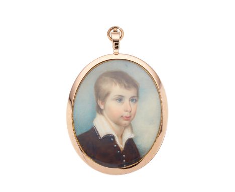 Studio of Andrew Plimer (1763-1837), a late Georgian portrait miniature, circa 1805, watercolour on ivory, painted to depict 