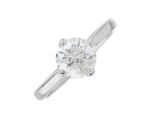 An 18ct gold brilliant-cut diamond single-stone ring, with slightly tapered band, diamond estimated weight 1.30ct, G-H colour