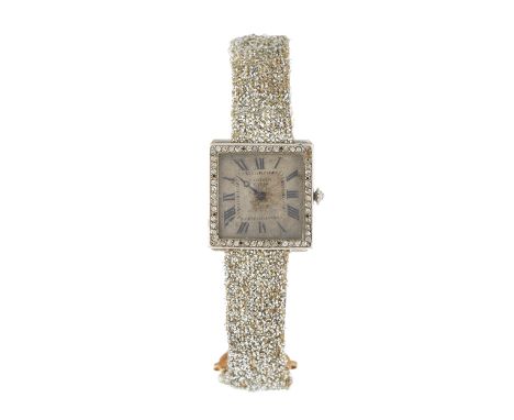 Cartier, a fine and rare early 20th century 18ct rose gold and platinum, rose-cut diamond wrist watch, circa 1910, dial signe