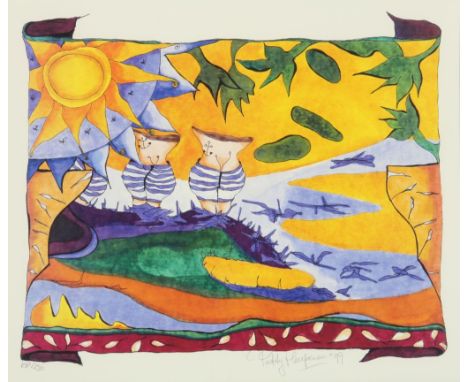 HARPENAU, PATTY (1959), signed bottom, silkscreen 108/250, 37 x  45 cmHARPENAU, PATTY (1959), ges. r.o. gedat. '97, abstracte