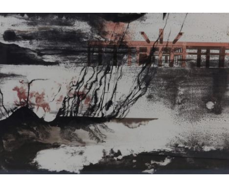 Bierenbroodspot, Gerti, signed, Labyrinth on fire, lithograph 80 x 110 cm.(+book)BIERENBROODSPOT GERTI (1940), ges. en gestem
