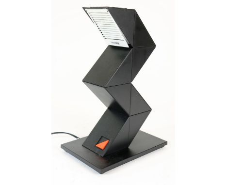 Black plastic Zigzag desk lamp, design E-lite, Belgium 80-er years. (Consists of 8 segments adjustable up to 360 degrees and 