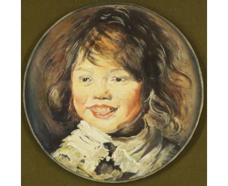 MANGELSCHOTS ERIK (1963), "portrait boy, after Frans Hals", round  panel, signed and dated 2002 on the backside, diameter: 29