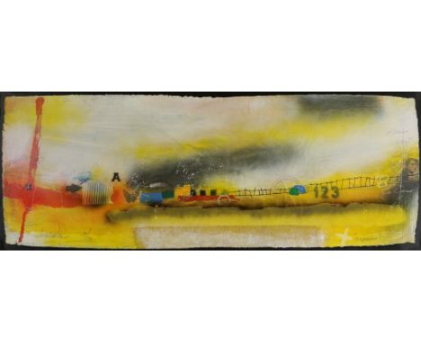 KOSTER, THEO (1952), sign. l.l. Factory, silkscreen on canvas, H. 80cm, W. 200 cm.KOSTER, THEO (1952), gesign. l.o. Factory, 