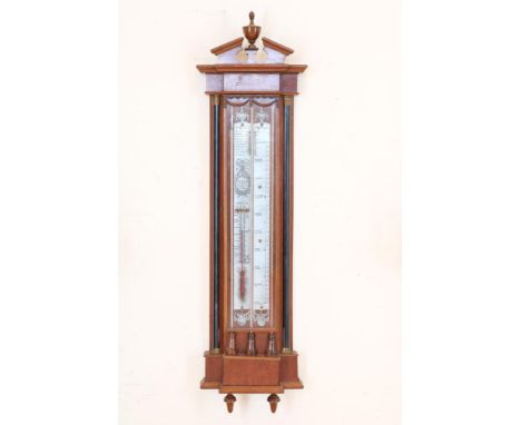 Weatherglass in mahogany XVI-style case, by: J. Stopanni  Amsterdam, Holland 20th century, h. 130 cm.Mahonie Louis XVI-stijl 