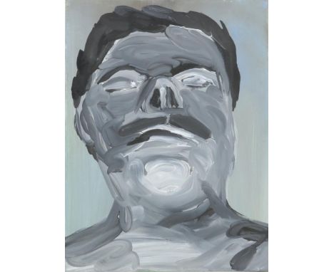 HOEK, M. VAN DEN, sign. and dated back. Head of a man, acrylic on canvas, 2009, H. 40 cm, W.30 cmHOEK, M. VAN DEN, ges. en ge