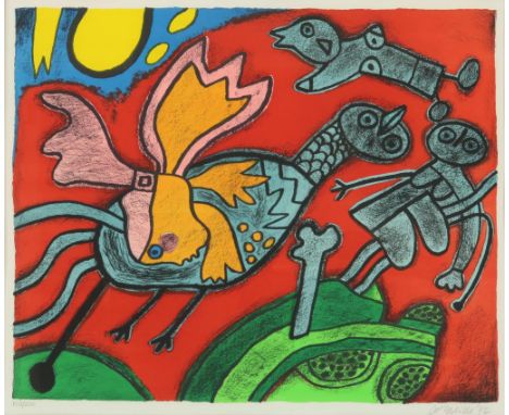 CORNEILLE (C. VAN BEVERLOO) (1922- 2010) sig. b.r., Figurative, lithograph 158/200 lithograph, 52 x 64 cm. Origin:  ABN Amro 