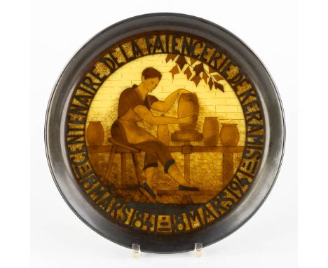 Charles CATTEAU (1880-1966) 'Centenaire De La Faiencerie de Keramis' for Boch Keramis.Decor 2741 - Model 1107.&nbsp;Dimension