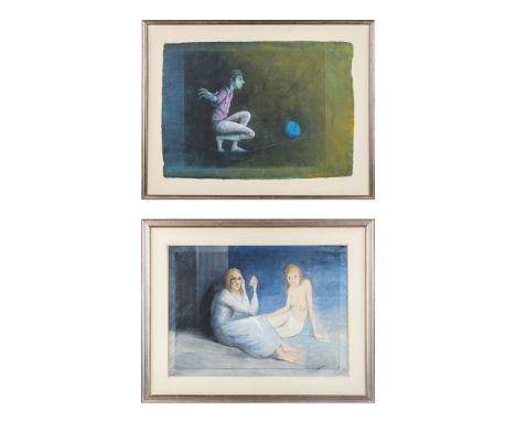 Roland DEVOLDER (1938) 'Two Coloured etchings'Marked: Hand-coloured Etching, 20/25 - 80 x 57,5 cm.&nbsp;Marked 'Hand-coloured
