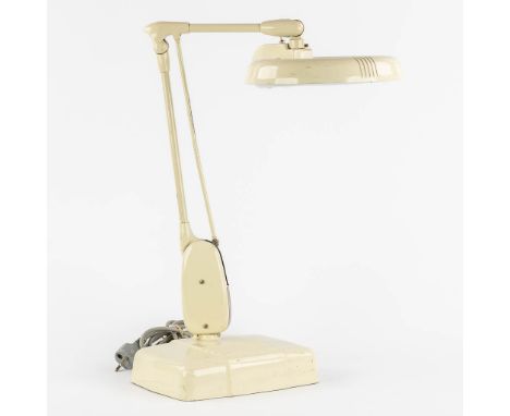 Dazor, M-1470, a mid-century reading/table lamp.Marked:&nbsp;Dazor Floating Fixture model M-1470-2405-3X1Dimensions: (L:18 x 