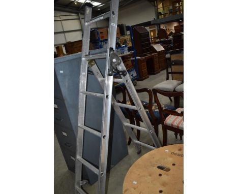 A set of aluminium step ladders
