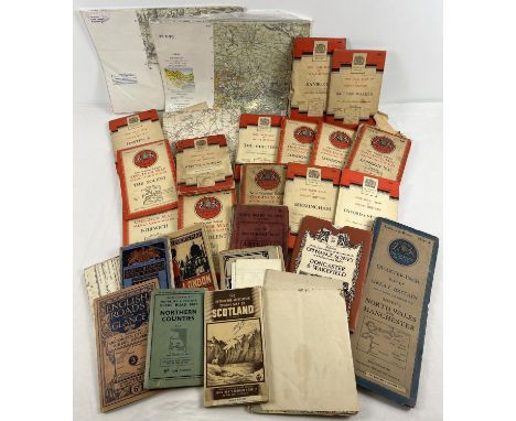 A collection of assorted vintage maps, to include 17 Ordnance Survey Maps. Lot also includes Bartholomews, 1960's USAF aviati