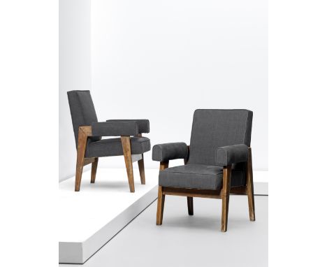 Le Corbusier and  Pierre JeanneretPair of 'Advocate and Press' armchairs, model no. LC/PJ-SI-41-A, designed for the High Cour