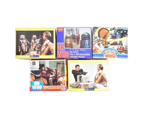 Doctor Who - Jigsaw Puzzles - a collection of x5 original vintage 1970s / 1980s Dr Who jigsaw puzzles by Whitman and Waddingt