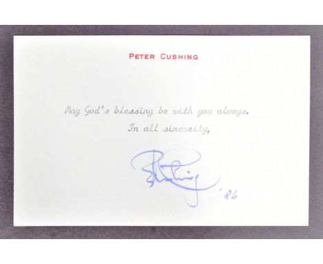 Dr Who &amp; The Daleks (1965 Film Series) - Peter Cushing (1913-1994) - autograph on headed stationery card. Printed message