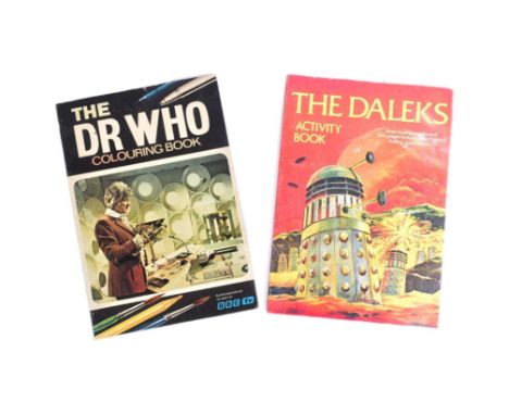 Doctor Who - Activity / Colouring Books - x2 original vintage Dr Who books: The Daleks Activity Book (1978) and The Dr Who Co