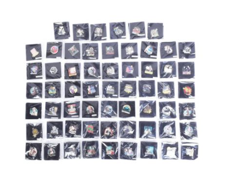 Doctor Who - a large collection of c2008 BBC licensed Dr Who pin badges. All factory sealed, contents mint and unused. Includ