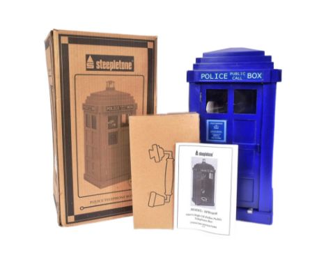 Doctor Who - a vintage Steepletone made TARDIS ' Police Telephone Box ' telephone. In the form of Dr Who's TARDIS. Appears un