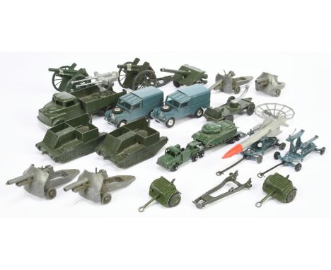 Unboxed Military Related Group To Include - Corgi Land Rover With Thunderbird Missile On Trolley, Matchbox Antar Low Loader. 