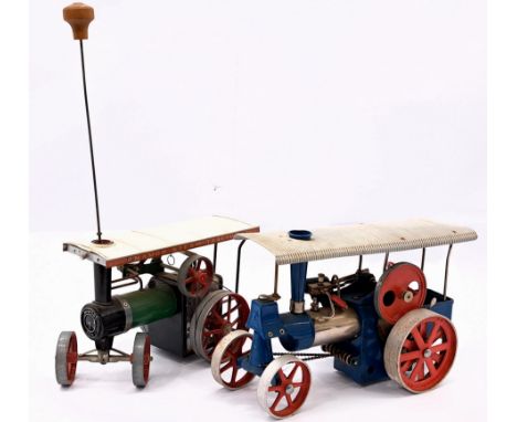 Steam Tractor pair, both have been fired, would benefit from cleaning (dusty), Mamod Tractor steering rod is seized, otherwis