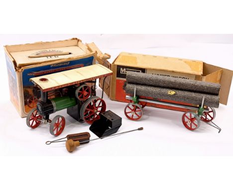 Mamod pair including: (1) Mamod Steam Tractor, green, has been fired, some surface corrosion and wear, untested, within Fair 