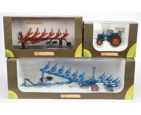 Universal Hobbies (1/32nd) Farm Related Group Of 3 - (1) Fordson Power Major Tractor, (2) Lemkin Titan 10 - Blue and (3) Kuhn