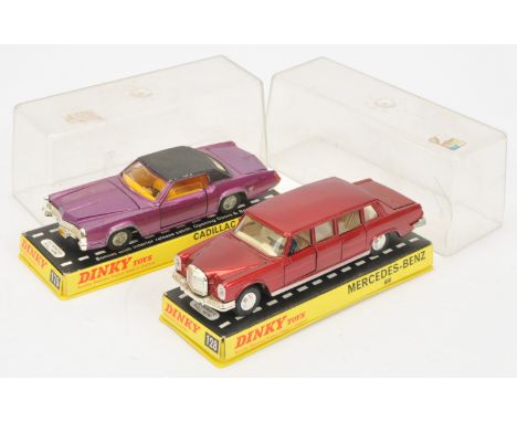 Dinky Toys A pair - (1) 128 Mercedes 600 Pullman - Metallic red, chrome trim and cast spun hubs, (2) 175 Cadillac Eldorado - 