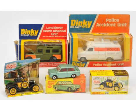 Dinky Toys Group Of 4 - (1) 109 "The Secret Service" Ford Model T, (2) 138 Hill Imp Saloon, (3) 270 Ford Transit "Police Acci