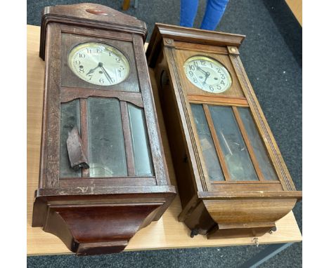 2 Vintage wall hanging clock, untested