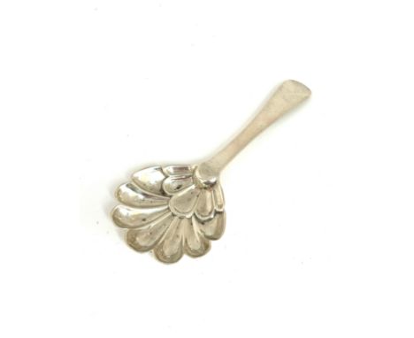 Vintage silver shell spoon, hallmarked