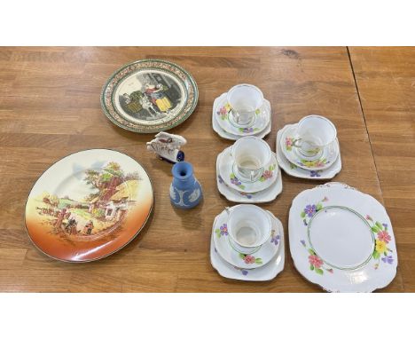 Selection of porcelain miscellaneous to include Rosalyn china, Royal Doulton plate, Wedgwood and Masons