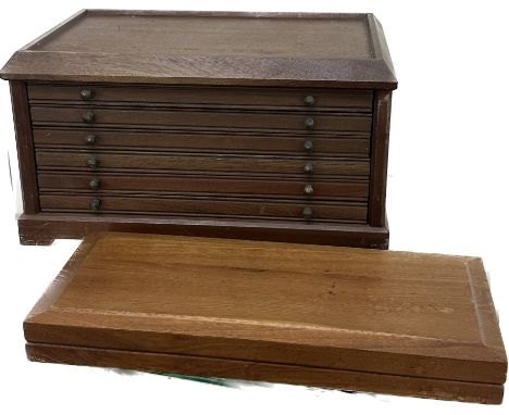 Vintage 6 drawer coin collectors cabinet and a vintage 24 piece coin display case largest measures approximately Height 9 inc